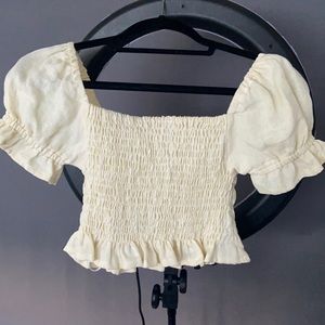 Faithful the Brans Puff Sleeve Crop Top